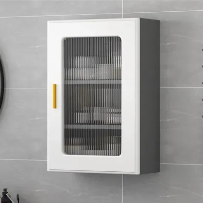 Modern Simple Floating Glass Door Wood China Cabinet Image - 1