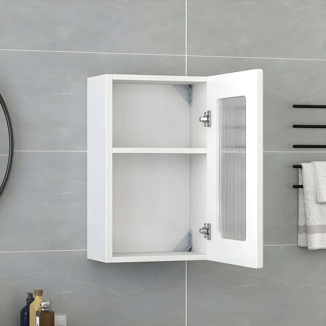 Modern Simple Floating Glass Door Wood China Cabinet Image - 2 | homeyfad