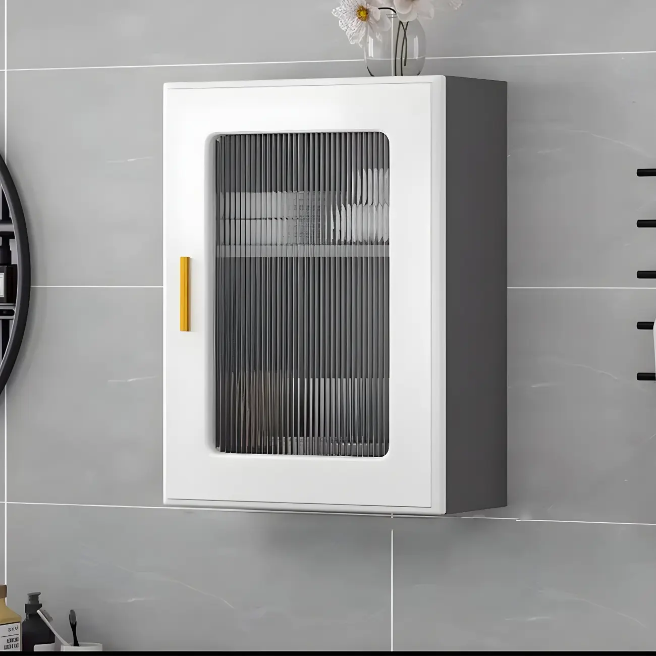 Modern Simple Floating Glass Door Wood China Cabinet Image - 7 | homeyfad