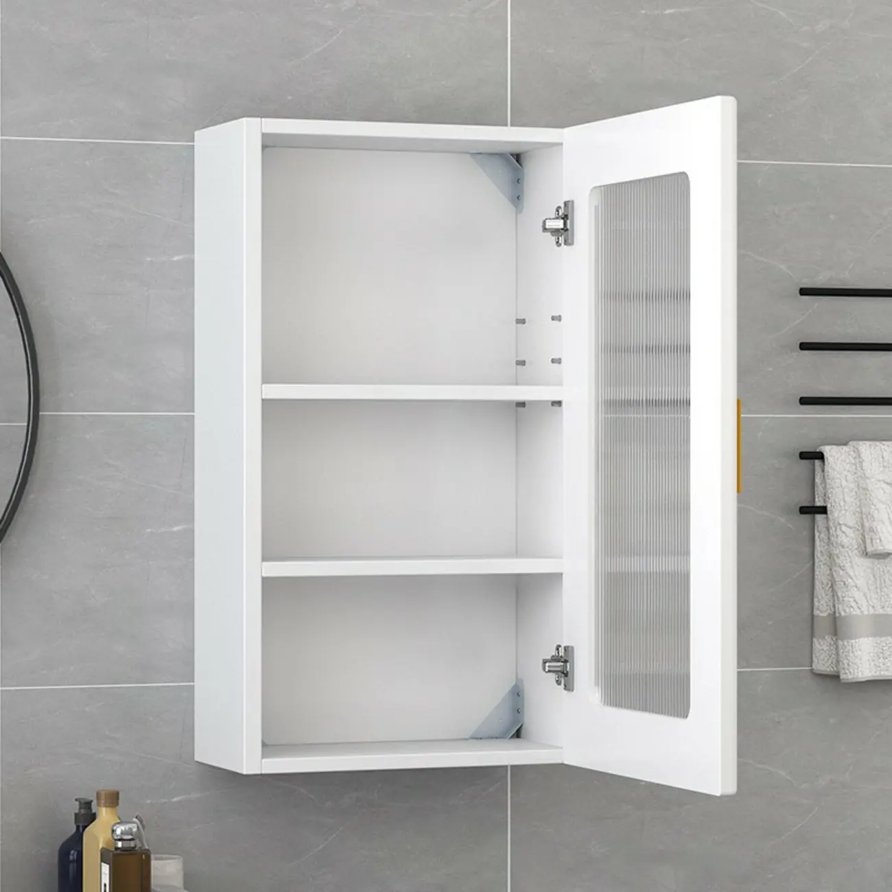 Modern Simple Floating Glass Door Wood China Cabinet Image - 8 | homeyfad