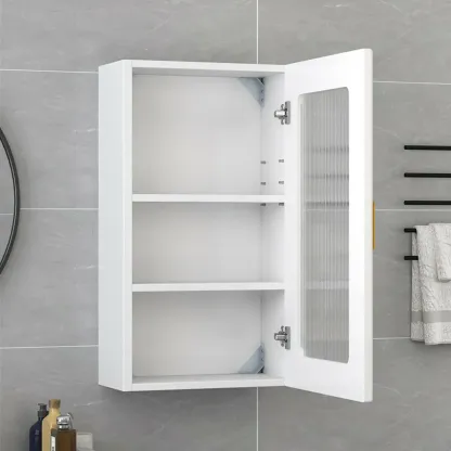 Modern Simple Floating Glass Door Wood China Cabinet Image - 8