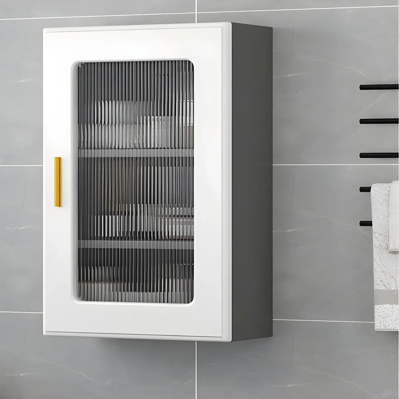 Modern Simple Floating Glass Door Wood China Cabinet Image - 9