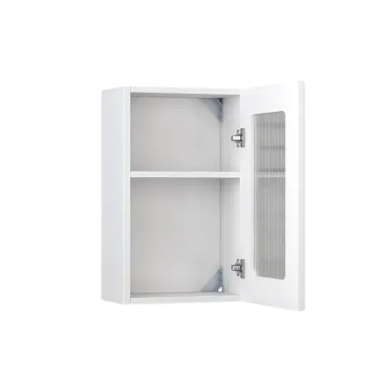 Modern Simple Floating Glass Door Wood China Cabinet Image - 10