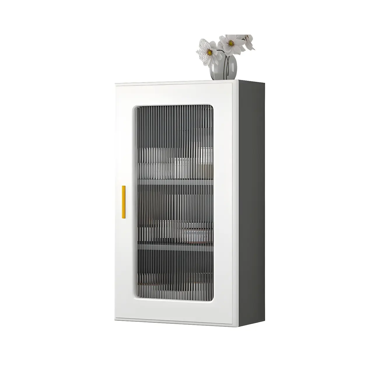 Modern Simple Floating Glass Door Wood China Cabinet Image - 11 | homeyfad