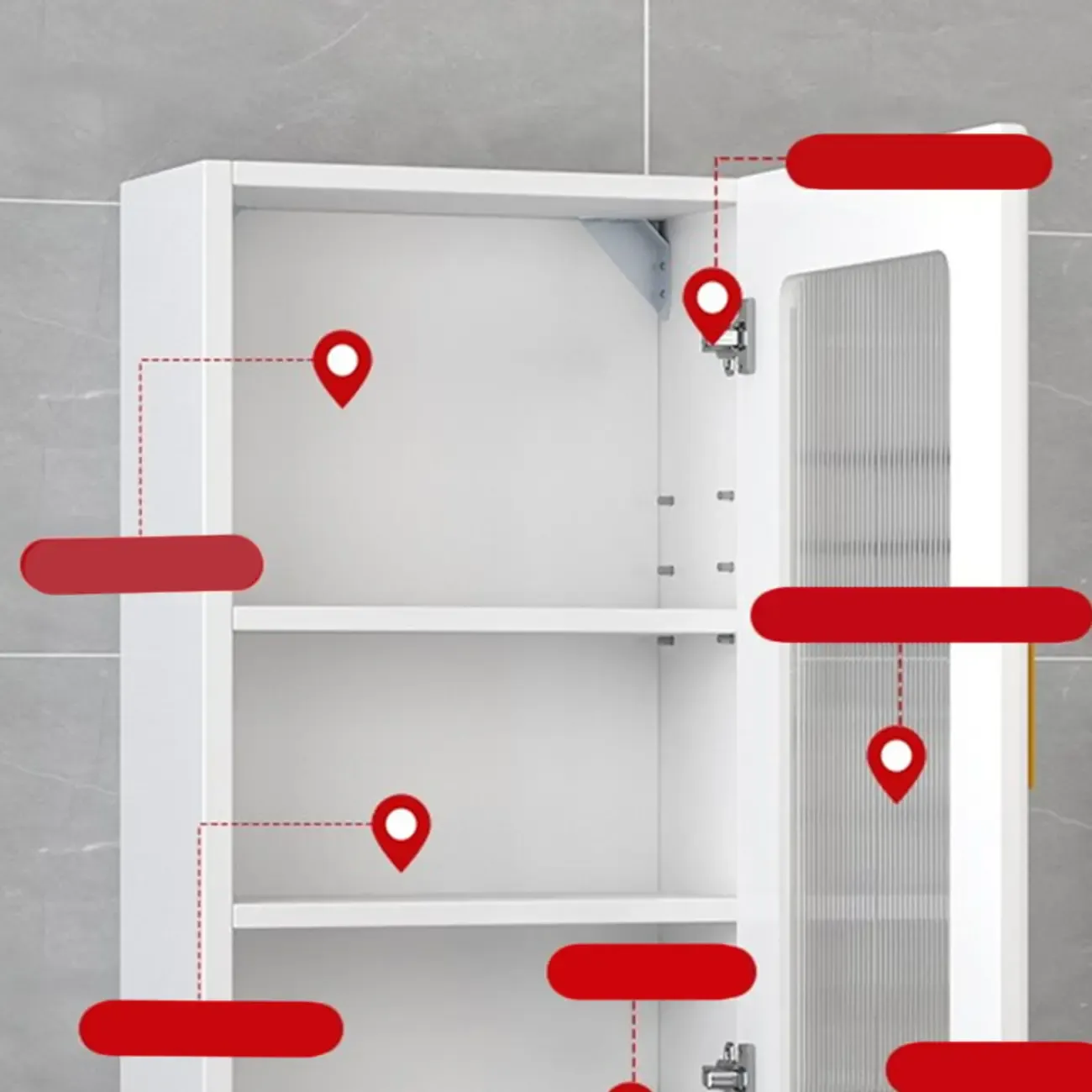 Modern Simple Floating Glass Door Wood China Cabinet Image - 12