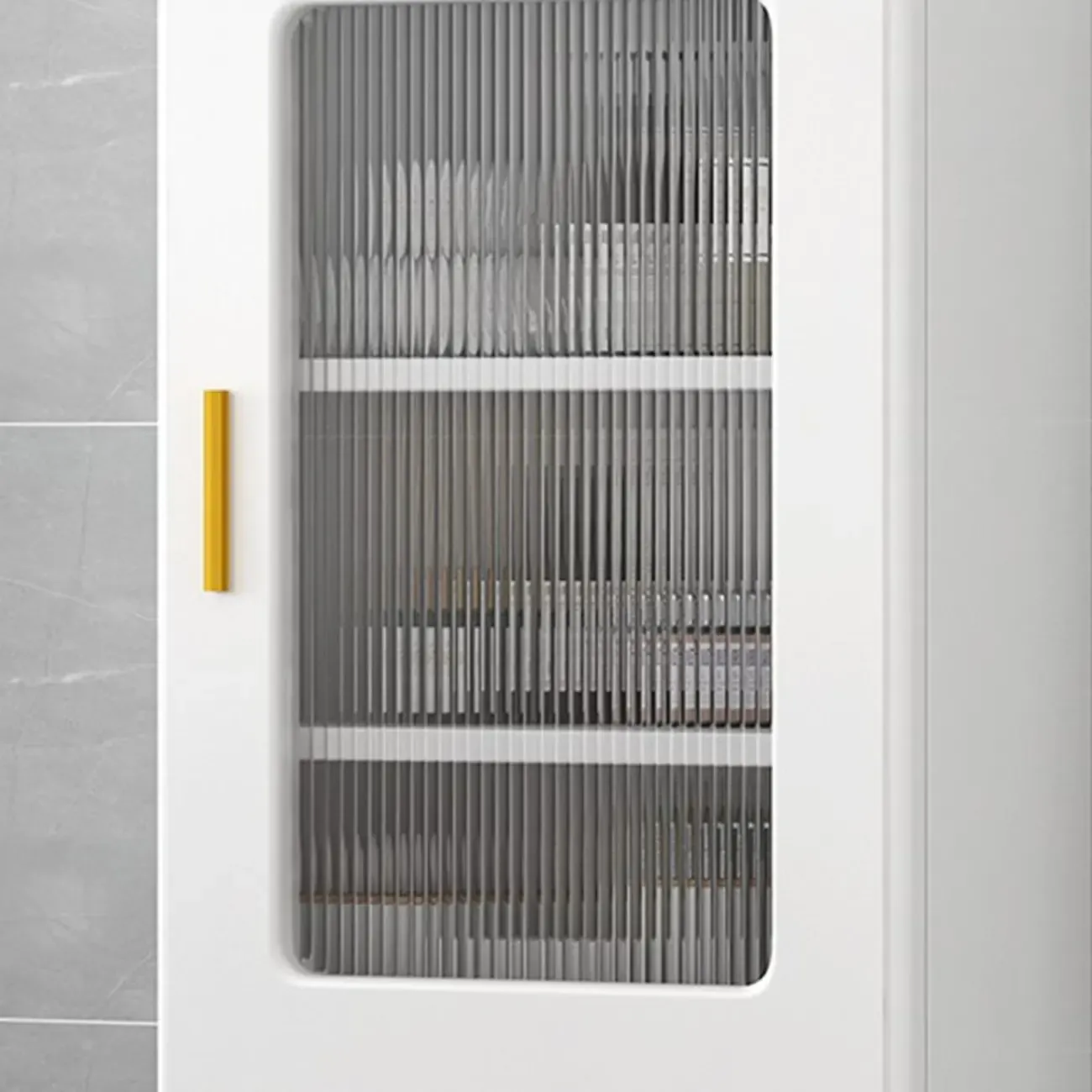 Modern Simple Floating Glass Door Wood China Cabinet Image - 13