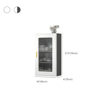 Modern Simple Floating Glass Door Wood China Cabinet Image - 25