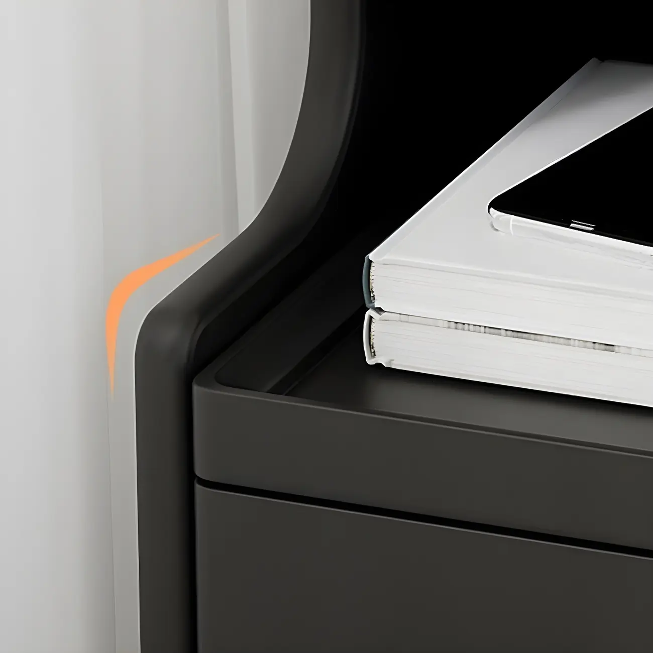 Multi-Function White Wood Storage Narrow Nightstand Image - 12 | homeyfad