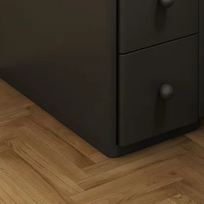 Multi-Function White Wood Storage Narrow Nightstand Image - 16