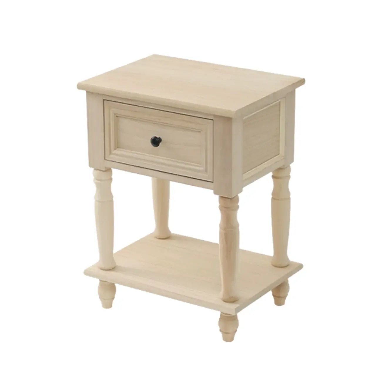 Traditional Wood Nightstand with Drawers