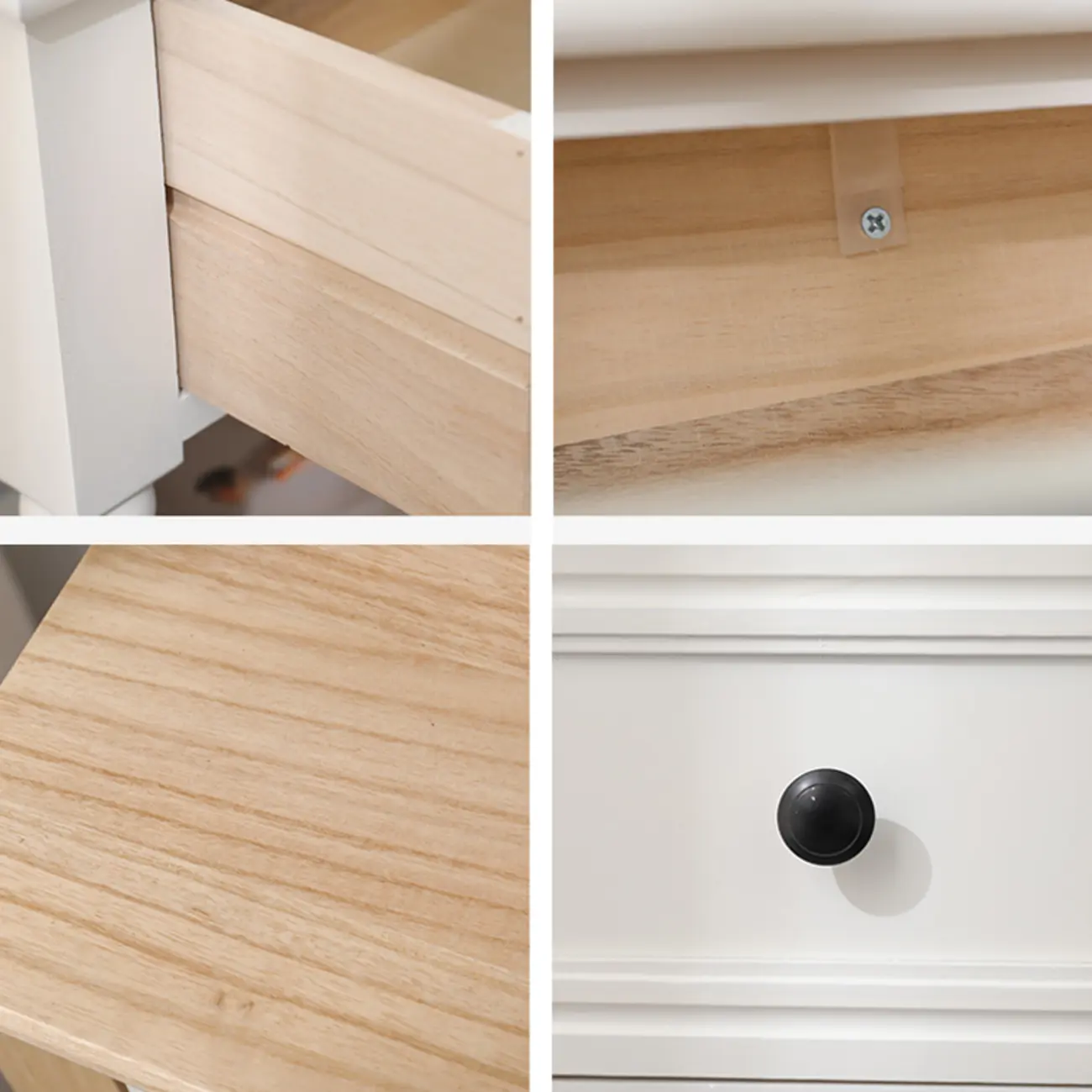 Compact White Wood Single Drawer Nightstand with Shelf Image - 11 | homeyfad