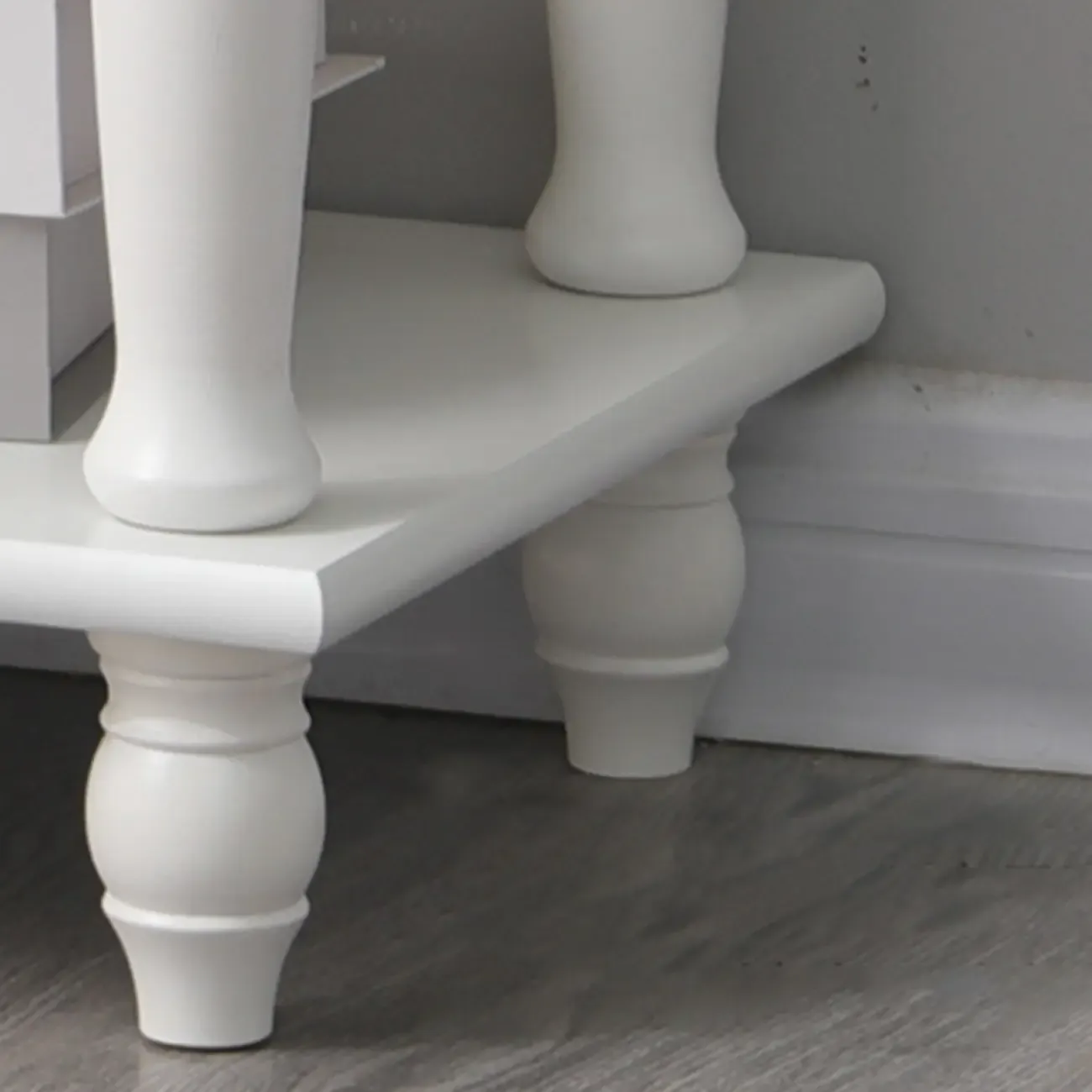 Compact White Wood Single Drawer Nightstand with Shelf Image - 9