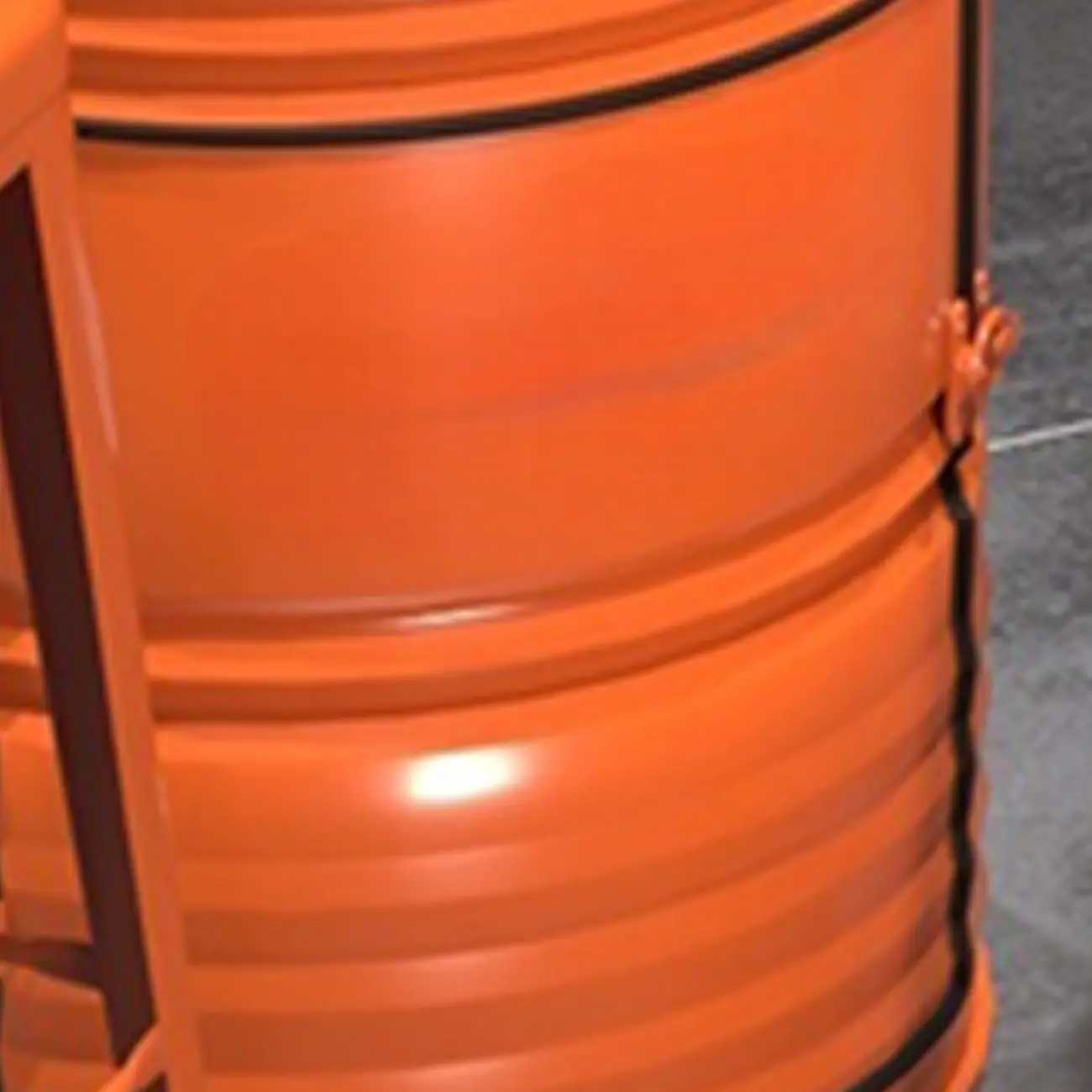 Industrial Black Orange Metal Drum Storage Bar Tables Image - 8 | homeyfad