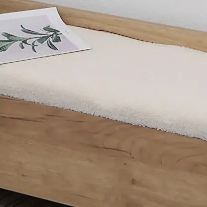 Scandinavian Solid Wood Flip-Top Shoe Storage Bench with Cushion Image - 8