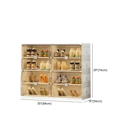 Glam White Plastic Stackable Shoe Organizer for Closet Image - 22