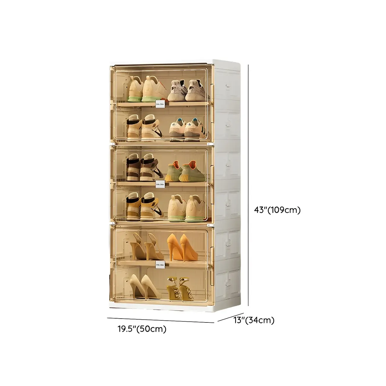 Glam White Plastic Stackable Shoe Organizer for Closet Image - 24