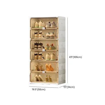 Glam White Plastic Stackable Shoe Organizer for Closet Image - 24