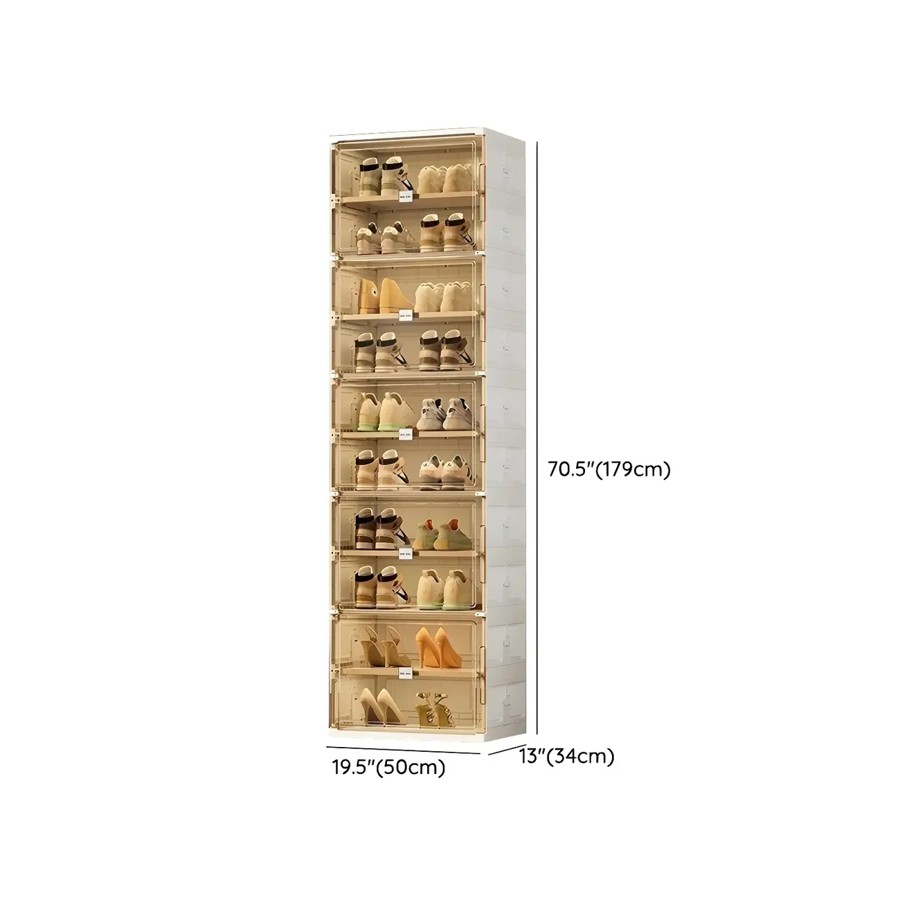 Glam White Plastic Stackable Shoe Organizer for Closet Image - 26 | homeyfad