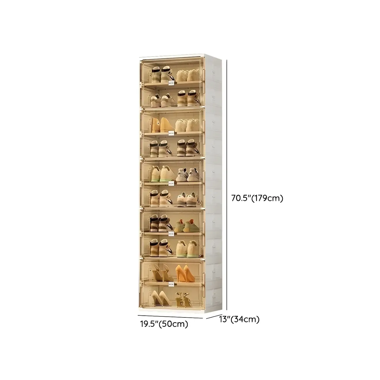 Glam White Plastic Stackable Shoe Organizer for Closet Image - 26