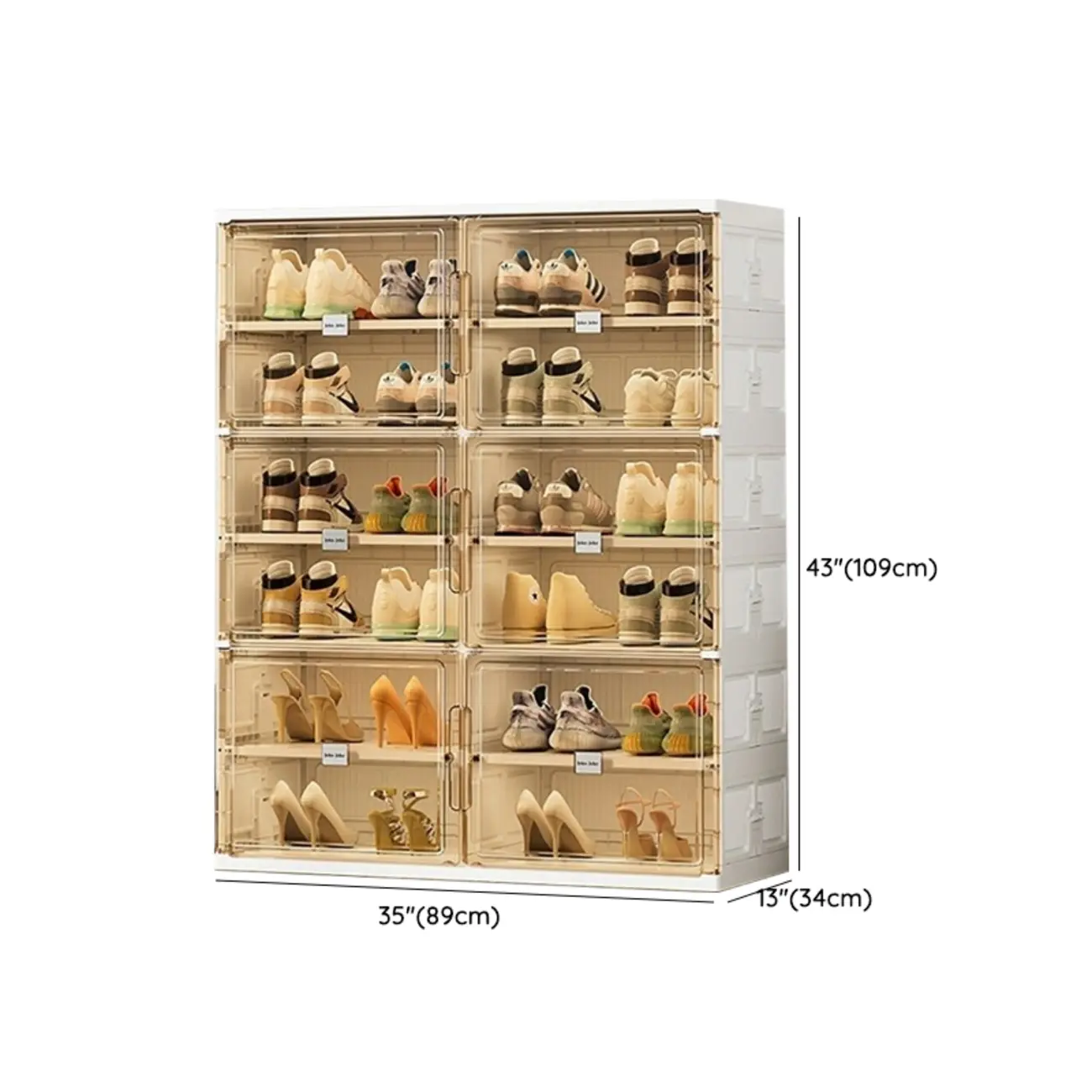 Glam White Plastic Stackable Shoe Organizer for Closet Image - 27 | homeyfad