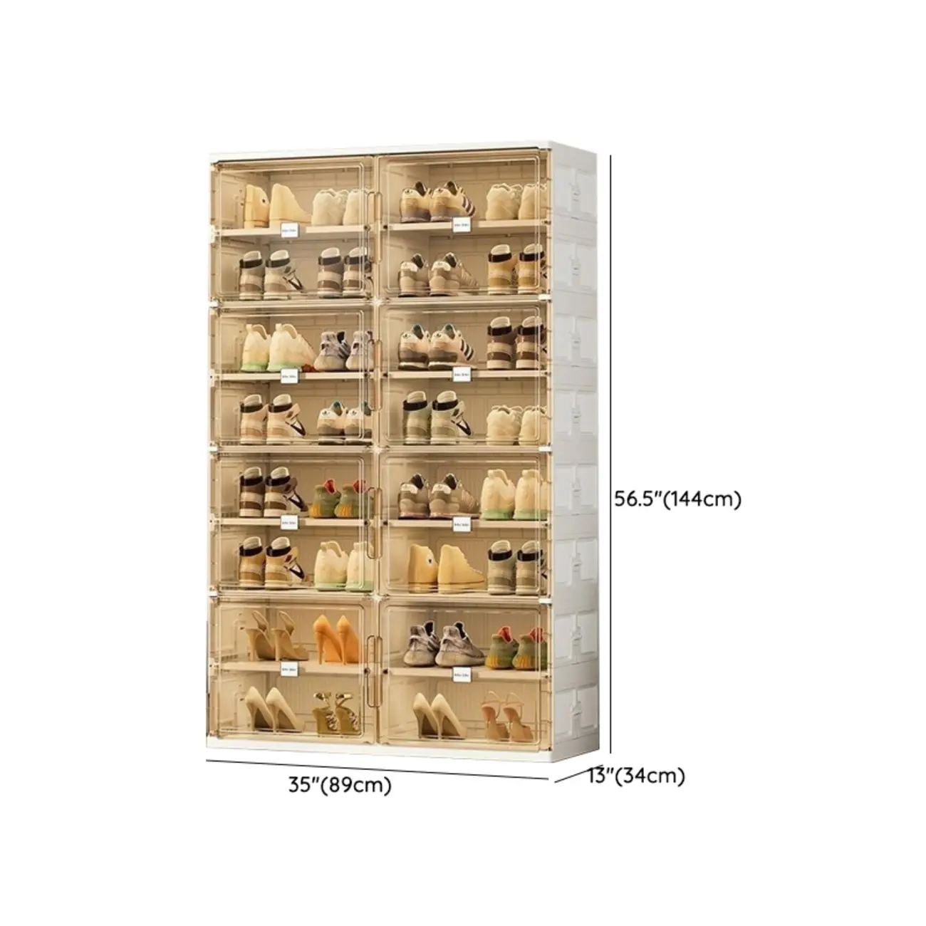 Glam White Plastic Stackable Shoe Organizer for Closet Image - 28 | homeyfad