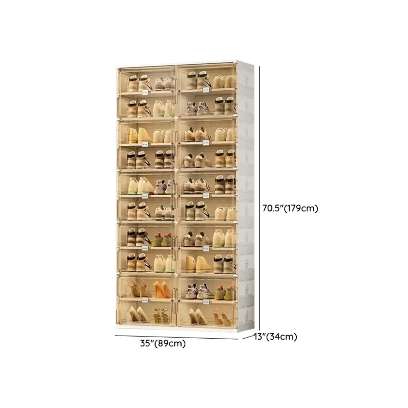 Glam White Plastic Stackable Shoe Organizer for Closet Image - 29