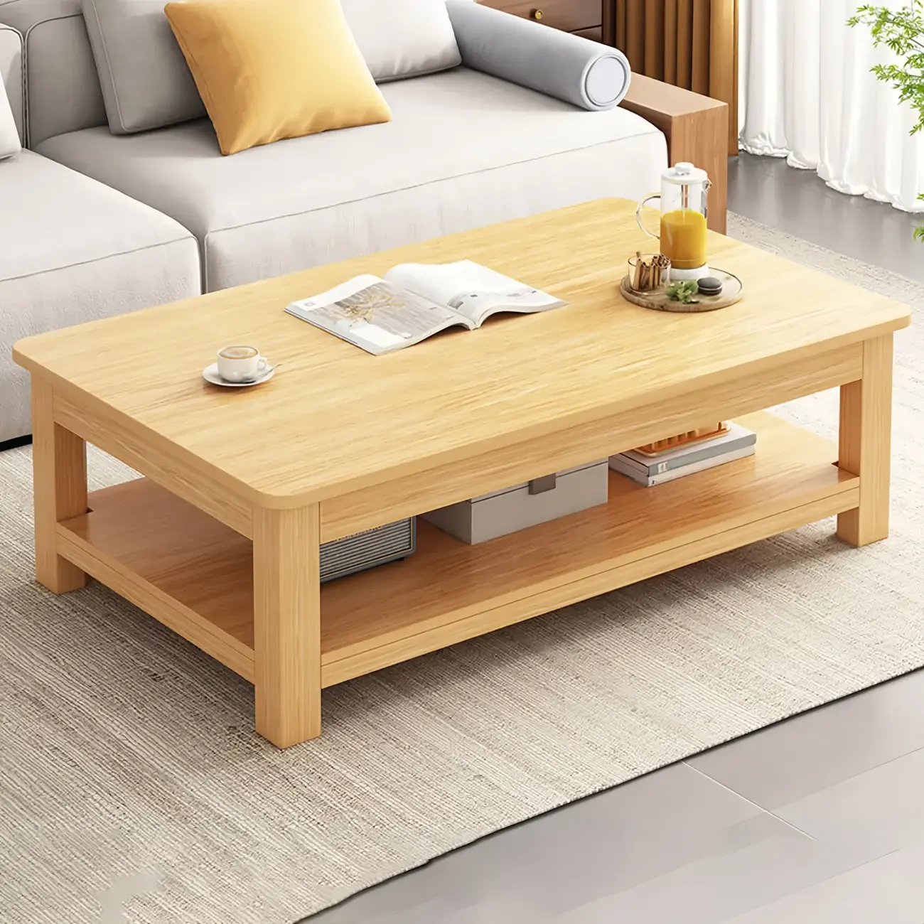 Minimalist Black Wood End Table with Storage for Living Room Image - 15 | homeyfad