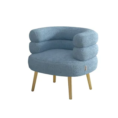 Classic Sherpa Accent Chair with Mid-Back for Living Room Image - 2