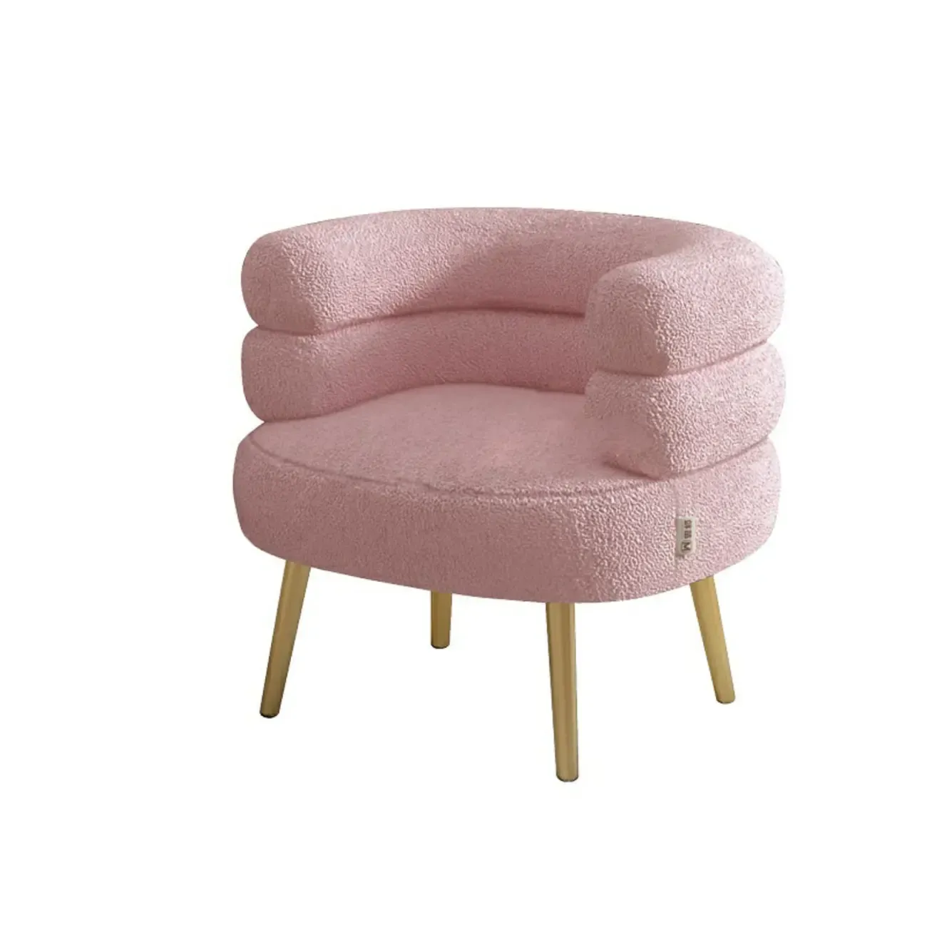 Classic Sherpa Accent Chair with Mid-Back for Living Room Image - 4