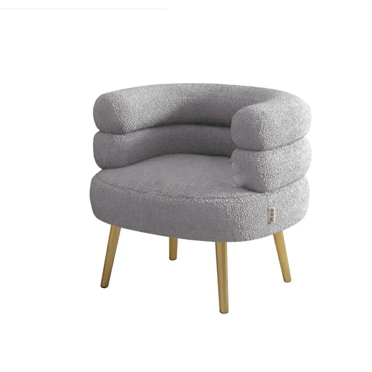 Classic Sherpa Accent Chair with Mid-Back for Living Room Image - 5