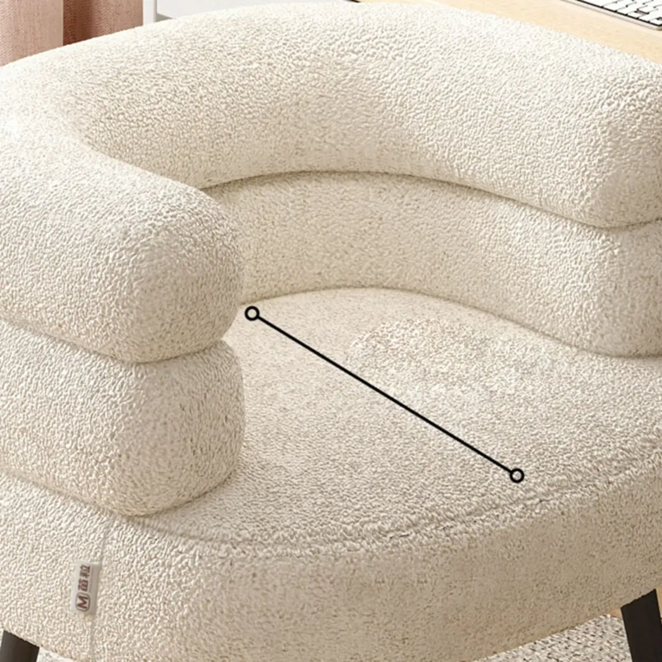 Classic Sherpa Accent Chair with Mid-Back for Living Room Image - 8 | homeyfad