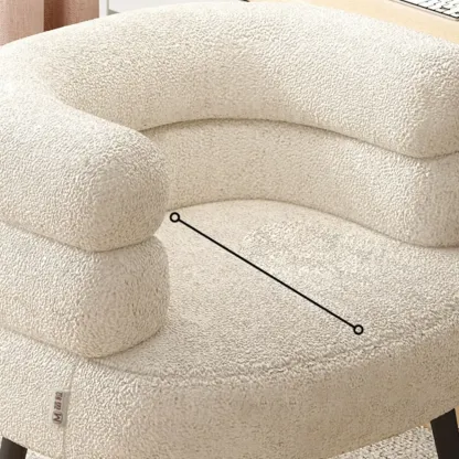 Classic Sherpa Accent Chair with Mid-Back for Living Room Image - 8