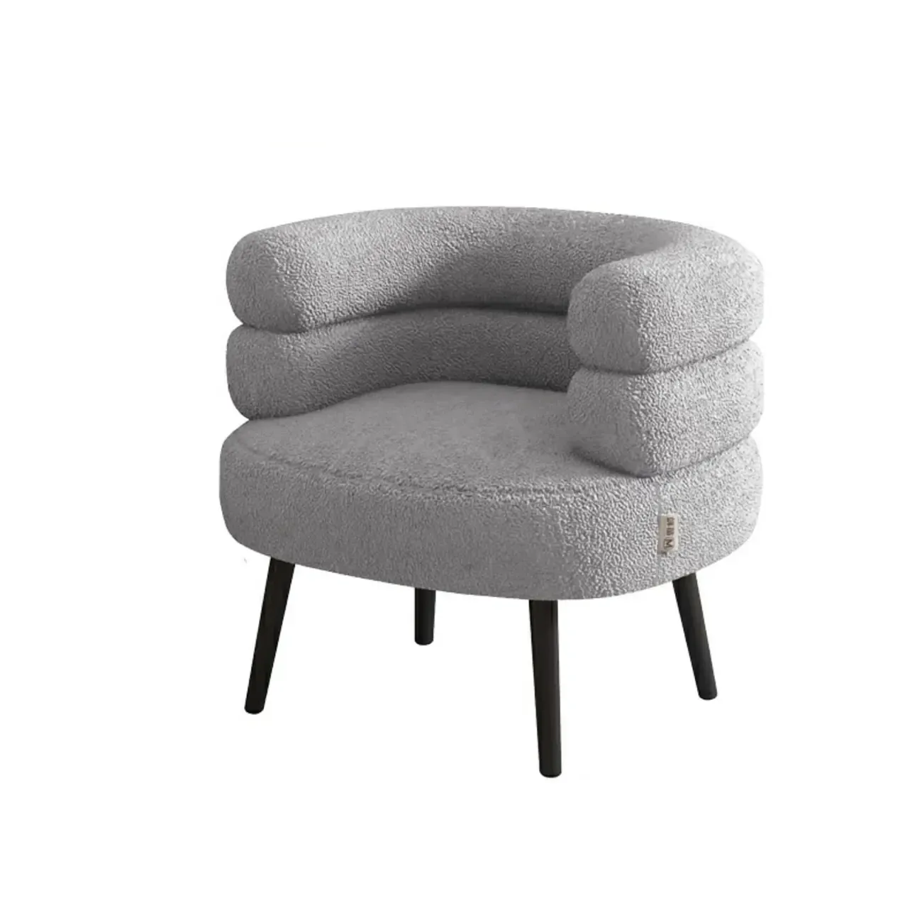Classic Sherpa Accent Chair with Mid-Back for Living Room Image - 9