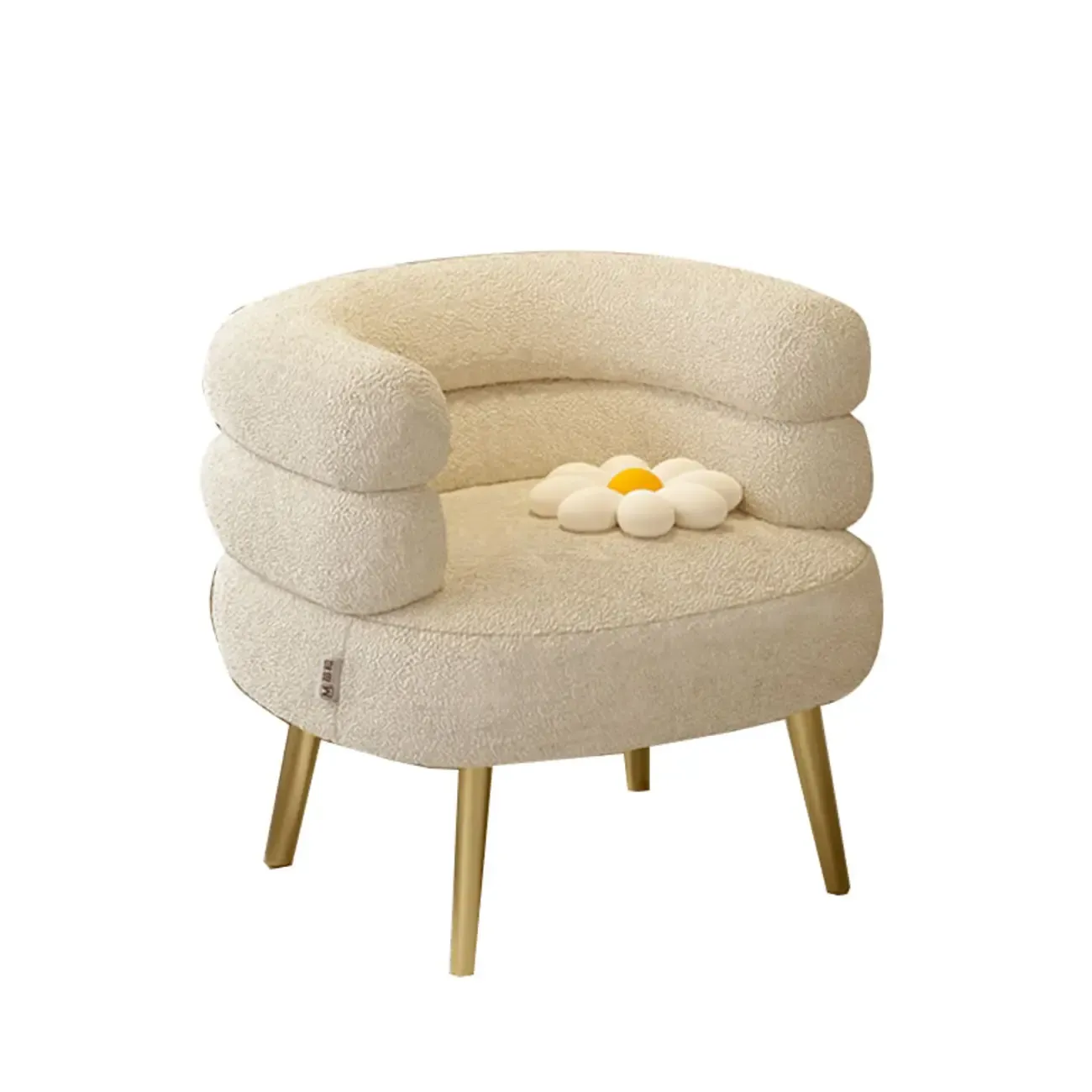 Classic Sherpa Accent Chair with Mid-Back for Living Room Image - 10