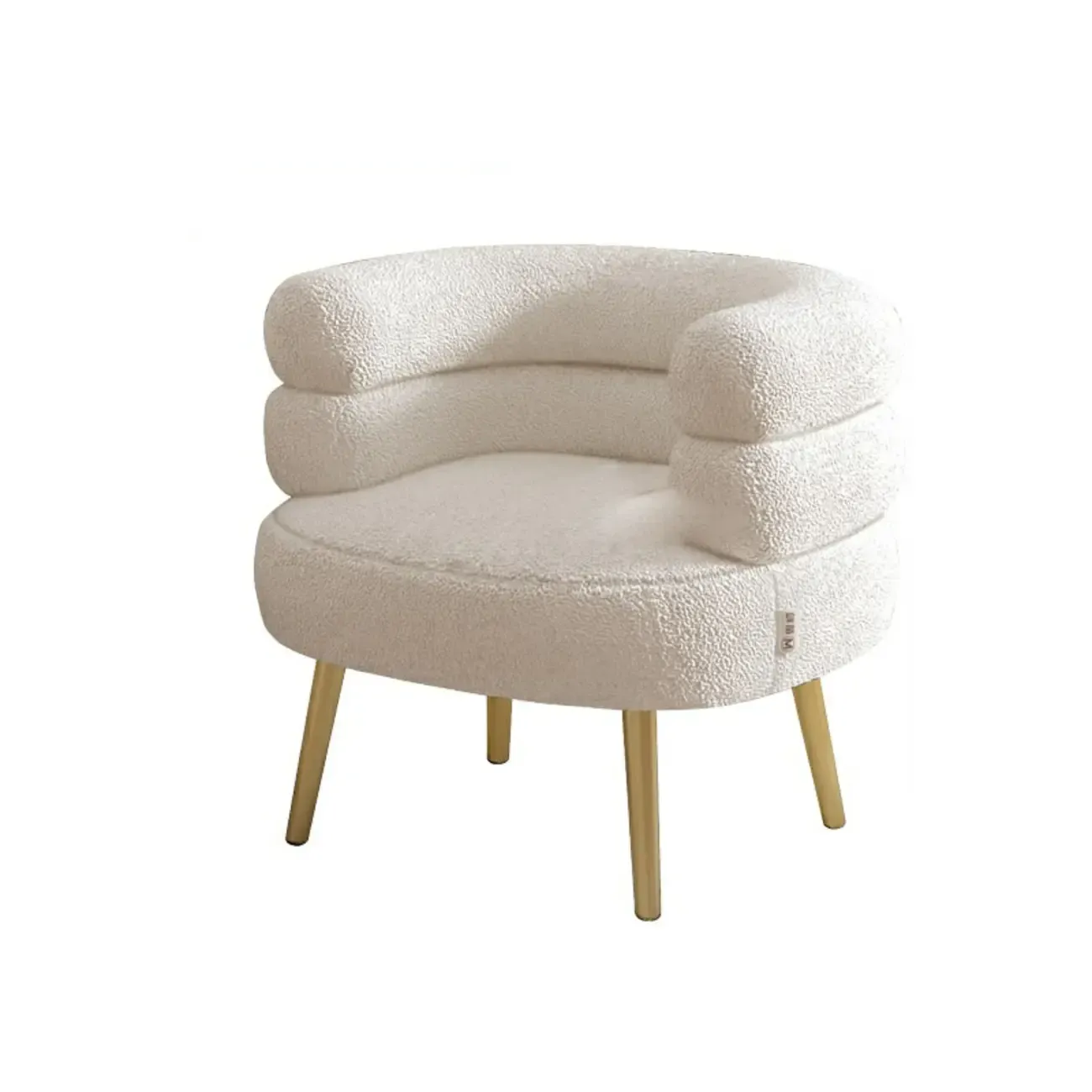 Classic Sherpa Accent Chair with Mid-Back for Living Room Image - 14