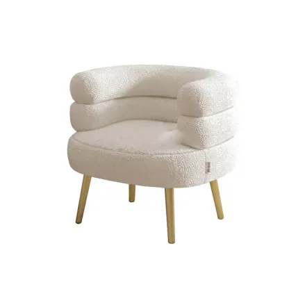 Classic Sherpa Accent Chair with Mid-Back for Living Room Image - 14