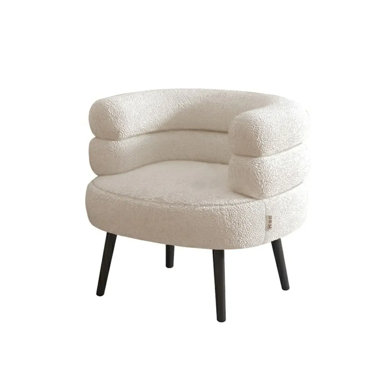 Classic Sherpa Accent Chair with Mid-Back for Living Room Image - 16