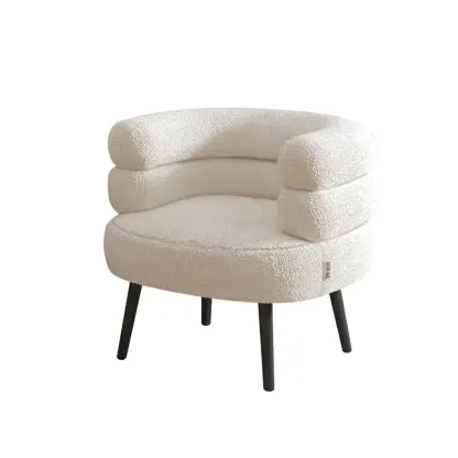 Classic Sherpa Accent Chair with Mid-Back for Living Room Image - 16
