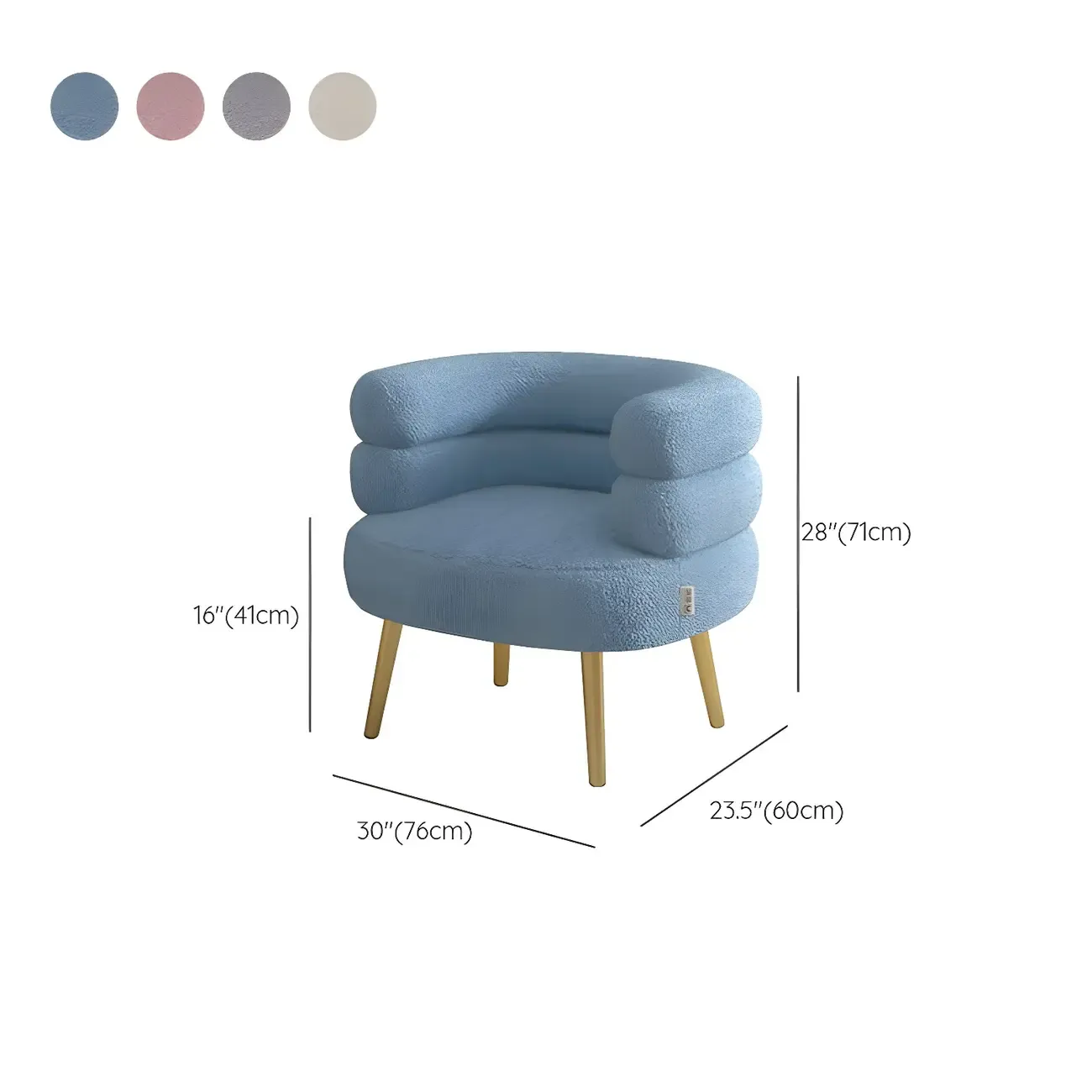 Classic Sherpa Accent Chair with Mid-Back for Living Room Image - 18