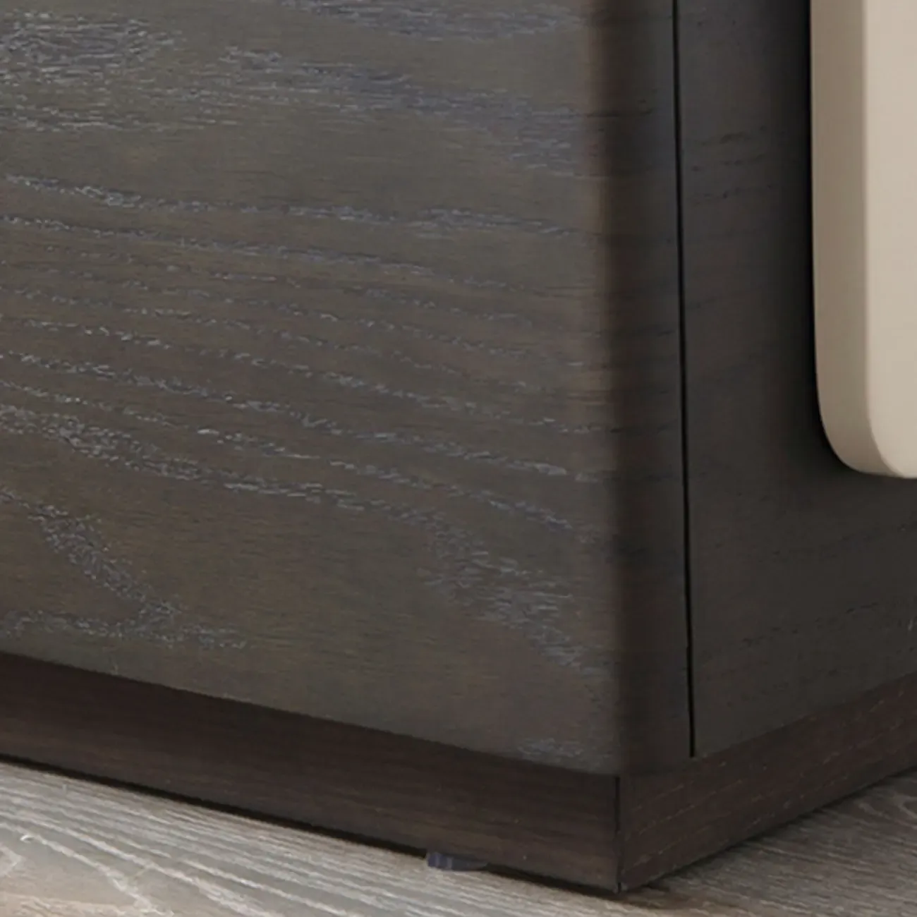 Rectangular Black Wood Open Drawer Storage Nightstand Image - 13