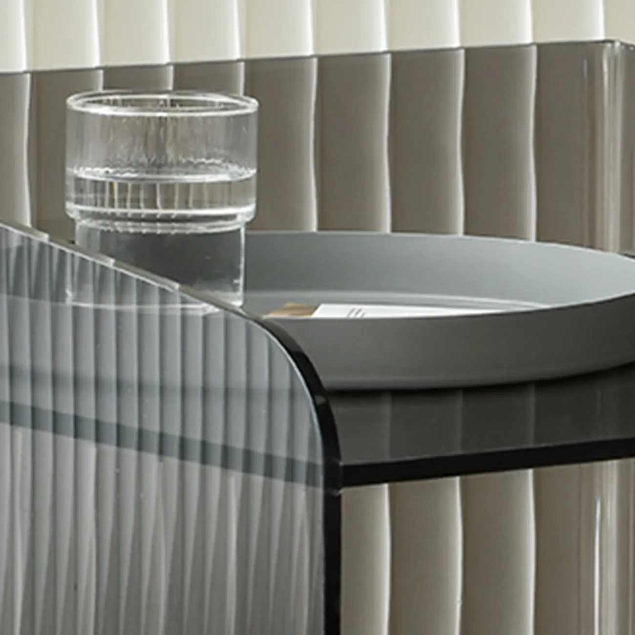 Bedroom Tan Acrylic Open Storage Small Nightstand Image - 6 | homeyfad