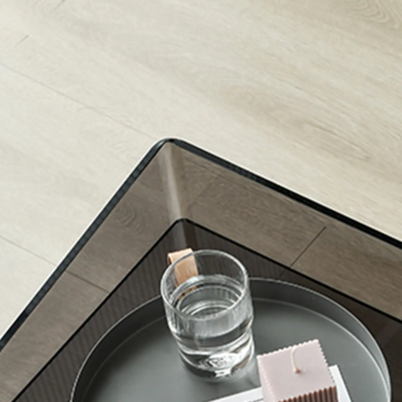 Bedroom Tan Acrylic Open Storage Small Nightstand Image - 7 | homeyfad