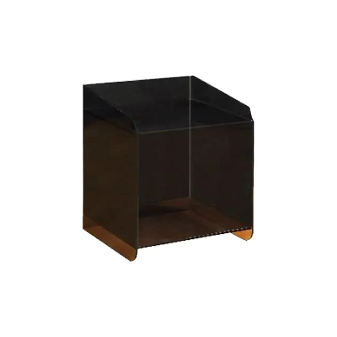 Bedroom Tan Acrylic Open Storage Small Nightstand Image - 8