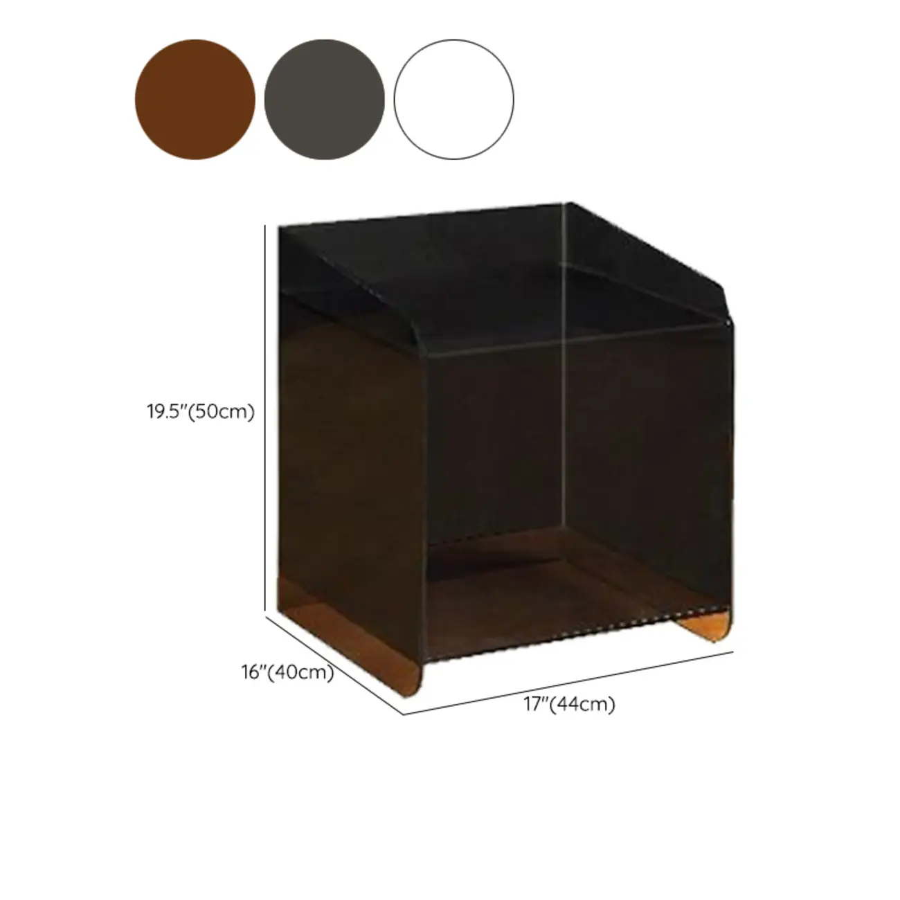 Bedroom Tan Acrylic Open Storage Small Nightstand #size | homeyfad