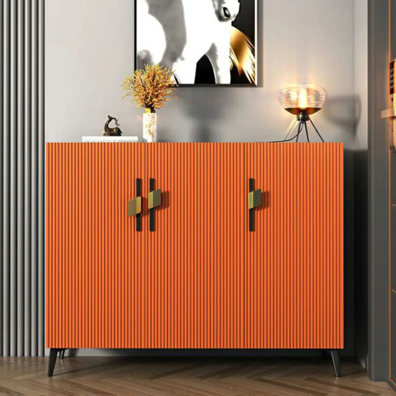 Luxury Grey Wooden Shoe Cabinet for Entryway Image - 10 | homeyfad