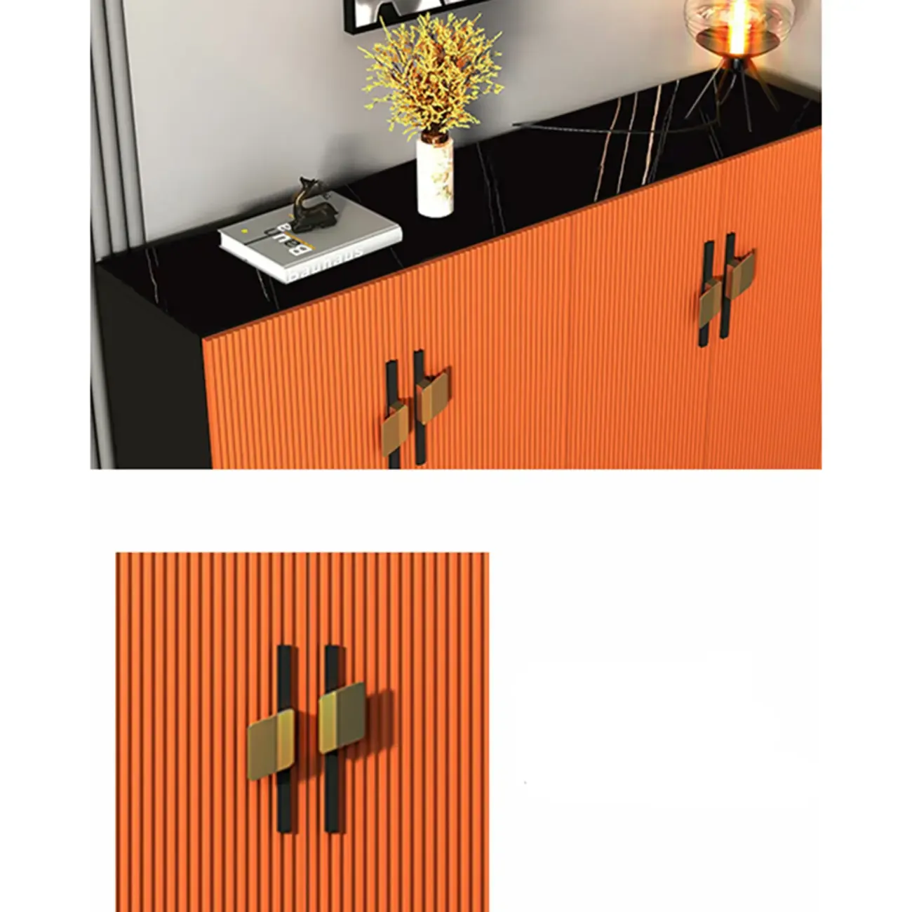 Luxury Grey Wooden Shoe Cabinet for Entryway Image - 11