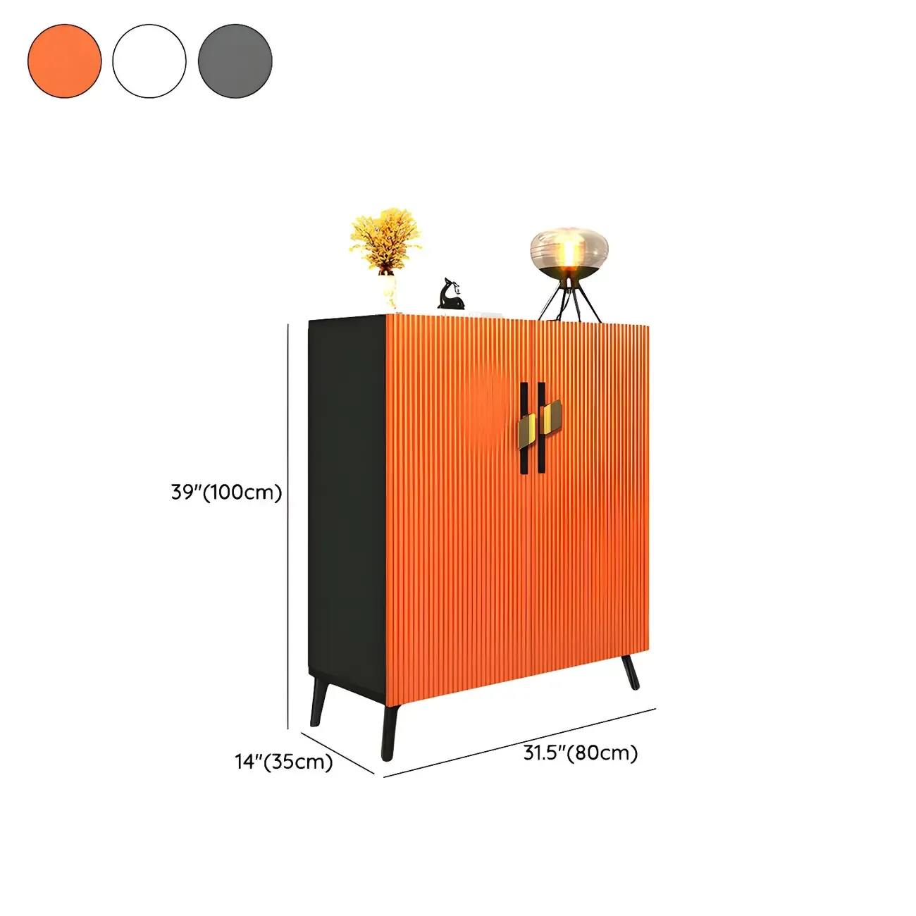 Luxury Grey Wooden Shoe Cabinet for Entryway Image - 17