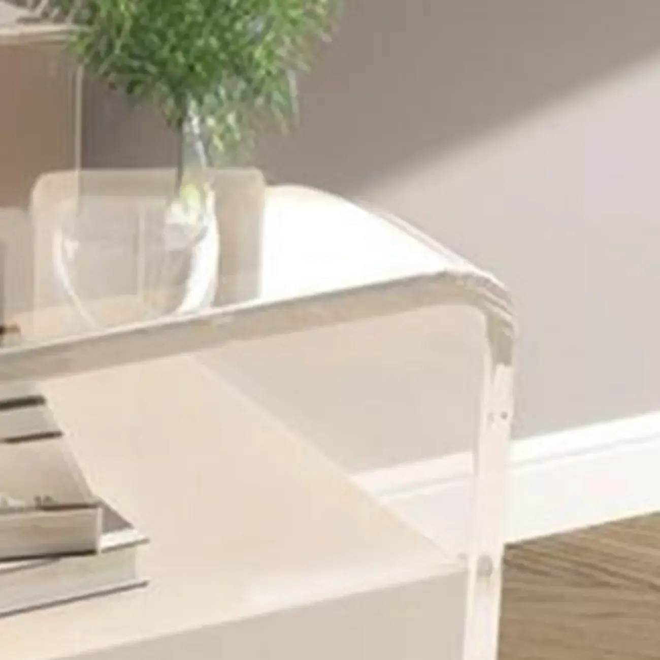 Clear White Acrylic Frame Drawer Storage Nightstand Image - 3