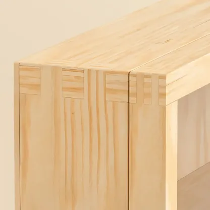 Modern Wooden Natural Open Back Cube Bookcase Image - 18