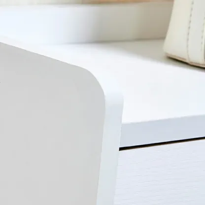 Narrow Wall-Mounted White Shoe Cabinet with Drawers Image - 9